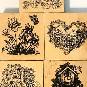 Pretty Garden Stamps, Flowers, Cupid, Hearts